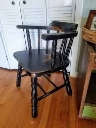 Check Out This Item In My Etsy Shop Https Www Etsy Com Listing 694777208 Distressed Black Cap Wooden Chair Makeover Black Wooden Chairs Painted Wooden Chairs