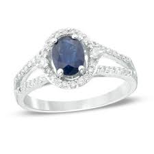 Oval Blue Sapphire And 1 3 Ct T W Diamond Frame Ring In 10k White Gold Zales Once you have chosen what to buy and decided to proceed with.