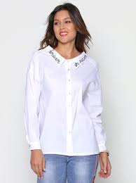 Camisa Manga Larga Amplio Cuello Camisero Bordado Venca 022839 Bordado en abalorios, munecas de patchwork, peluches. venca