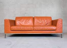 Now from $3,612.50 more sizes available. Orange Leather Chrome Sofa By Natuzzi Italsofa 93799