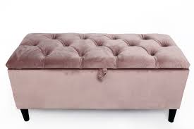 Pale Pink Velvet Button Foot Storage Stool Ottoman Blanket Box Swf2093 Ebay Storage Ottoman Bedroom Storage Ottoman