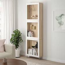Besta Vitrine Eicheneff Wlas Glassvik Stallarp Klarglas Weiss Ikea Deutschland Vitrine Weiss Vitrine Glastur