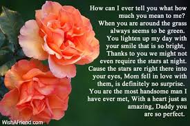 You are the answer to my lonely prayer you are an angel from above i was so lonely till you came to me with the wonder of your love. You Mean So Much To Me Father S Day Poem