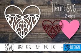 Download Layered Heart Svg Wedding Heart Valentines Day Svg V5 3 1157785 Cut Files Design Bundles