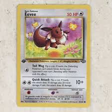 The pokellector website and mobile applications are not affiliated with, sponsored or endorsed by, or in any way associated with pokemon or the pokemon company international inc Pokemon Other Eevee St Edition Pokmon Card 5164 Jungle 1999 Poshmark