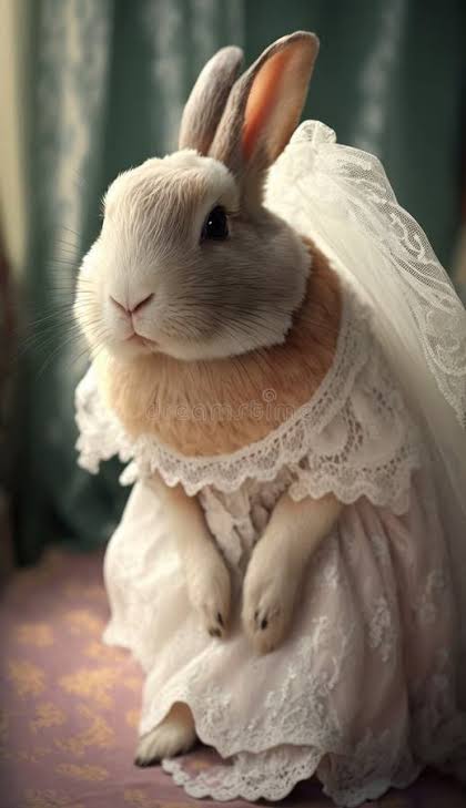 Photo Shoot of a Beautiful, Cute and Adorable Humanoid Bunny in Stunning Wedding Dress (Generative AI) Stock Illustration - Illustration of neckline, outdoor: 269707551