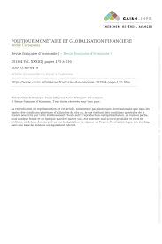 Une définition à la fois plus fine et plus solide du capital symbolique peut être construite en portant successivement l'accent sur les termes de capital, puis de symbolique. Pdf Politique Monetaire Et Globalisation Financiere