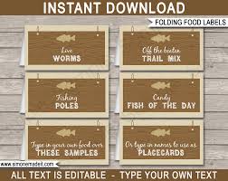 1st Birthday Birthday Nutrition Facts Label Template Fishing Party Food Labels Template Party Food Label Template Fishing Birthday Party Fishing Theme Party