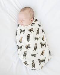 Hand-Painted Chocolate Lab Swaddle | Soft, Comfy Nursery Essential –  Saltwater Swaddles