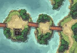 The Island Crossing A Battle Map For D D Dungeons Dragons Pathfinder Warhammer And Other Table Top Rpgs Tags Fantasy Map Dungeon Maps Tabletop Rpg Maps