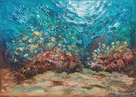 All it takes is a little paint and sponges for students to make beautiful . Underwater Painting Abstract Coral Reef Was Made Underwater By Olga Nikitina 2018 Painting Oil On Canvas Singulart