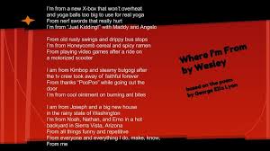 Where I M From Based On The Poem By George Ella Lyon Spicy Ramen Just Kidding It Hurts