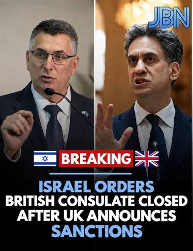Israel orders British consulate closed over UK sanctions