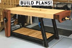 Not a single power tool was used. Steel And Wood Roubo Workbench Build Plans Etsy