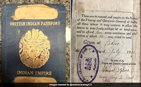 British Indian Passport From 1931 ...