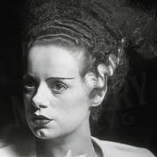 Bride of Frankenstein Vintage Horror Movie Makeup Lipstick Photo Poster