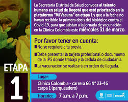 Además del análisis anterior, los expertos que. Secretaria De Salud Convoca A Vacunacion A Personal De Primera Linea Bogota Gov Co