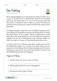 Leseproben 4 klasse kostenlos bayern. Arbeitsblatt Lesetext Zum Fruhling Mit 3 Fragen Lernen Tipps Schule Lernen Unterricht Lesen