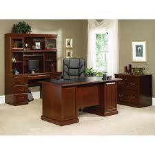 The two file drawers on the left lock for added safety of important documents. Sauder Office Desks Heritage Hill 402159 Executive Desk Desks From M M Furniture