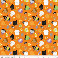 Tela Del Knit Riley Blake Ghouls De Punto En Color Naranja Vendido Por La Fondos De Halloween Tela De Halloween Cosas De Halloween