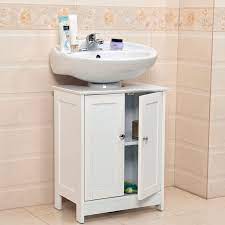 Vasagle under sink cabinet, bathroom vanity unit, storage cupboard, 60 x 30 x 60 cm, with steel frame, louvered doors, adjustable shelf, industrial, rustic brown and black bbc902b01. Bathroom Cabinet Under Washbasin Cabinet Chasseur