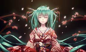Traditional Dress Japanese Hatsune Miku Wallpaper Hatsune Miku Miku Hatsune