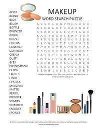 Makeup Word Search Puzzle Puzzles To Play