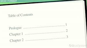 Such authors try to use various methods of writing an apa paper. Table Of Contents Examples And Format Video Lesson Transcript Study Com