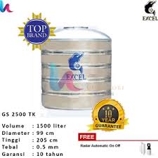 Buy tangki air panas kapasitas 1000 liter best price rp 123.00 from pt. Jual Tangki Tandon Toren Air Excel Gs 2500 Tk 2300 Liter Lucyandri Home Solution Kab Tangerang Banten Indotrading