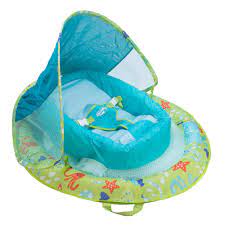 Swimways Inflatable Fabric Infant Baby Spring Swimming Pool Float With Canopy Walmart Com
