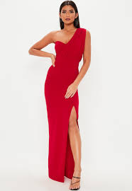 Red One Shoulder Bust Cup Maxi Dress Missguided Slinky Mini Dress Black Long Sleeve Dress Women Dress Online
