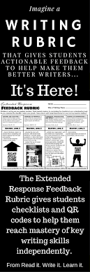 Extended Response Feedback Rubric With Checklists And Qr Codes Rubrics Teaching Writing Writing Skills