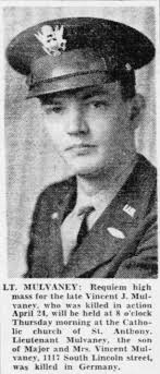 2Lt Vincent J Mulvaney (1923-1945)