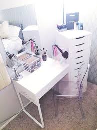 Diy White Ikea Vanity Makeup Organization Louis Ghost Chair Dupe Muji Acry Acry Chair Diy Dupe Ghost Ikea Ikea Vanity Beauty Room Micke Desk
