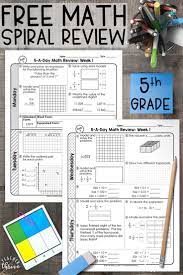 Free 5th Grade Daily Math Spiral Review Teacher Thrive Math Spiral Review Spiral Math Math Review Worksheets