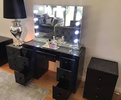 Black Mirror Crush 7 Drawer Mirrored Dressing Table Mirrored Furniture Hos Home Dressing Mirror Mirrored Furniture Glamorous Furniture