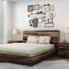 This wooden platform bed made of solid wood with the adjustable height headboard provides a comfortable height to match your mattress. Virginia Modern Handcrafted Solid Wood Platform Bed