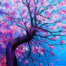 Model blowing paint for students: Cherry Blossom Tree Painting By Janet Carson Saatchi Art
