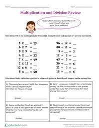 Division is fourth most basic math operation after addition, subtraction and multiplication. Multiplication And Division Review Worksheet Education Com