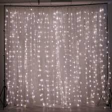 18ft X 9ft 600 Sequential Warm White Led Lights With White Organza Big Photography Curtain Backdrop Tableclothsfactory