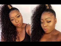 New Hair Who Dis Genie Extended Ponytail No Glue W Curly Weave On Natural Hair Youtube Curly Hair Photos Hair Ponytail Styles Curly Hair Styles