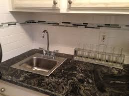 White Subway Tile With Glass Accent Backsplash Glass Tile Accent Kitchen Tiles Backsplash Kitchen Redesign