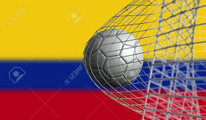 La selección colombia perdió de forma agónica contra brasil en su cuarto partido en la copa américa después de un polémico gol que convalidó el árbitro néstor pitana a instancias del var. Balon De Futbol Anota Un Gol En Una Red Contra La Bandera De Colombia Representacion 3d Fotos Retratos Imagenes Y Fotografia De Archivo Libres De Derecho Image 92045033