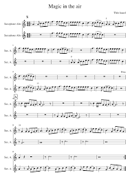 Magic In The Air Sheet Music For Saxophone Alto Woodwind Duet Musescore Com