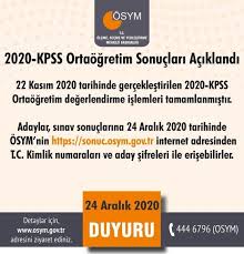 Maybe you would like to learn more about one of these? Kpss Ortaogretim Sonuclari Aciklandi Kpss 2020 Sonuclari Sorgulama Ekrani