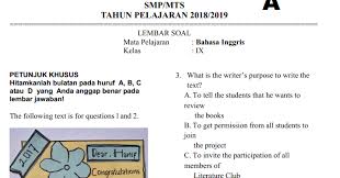 23 Soal Akm Bahasa Inggris Smp Kelas 9 Png Ops Sekolah Kita
