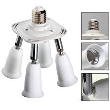 One E27 To E27 E14 4 In 1 Light Bulb Socket Adapter 4 Way Splitter Bulb Adapter Light Accessories Led Light Bulb