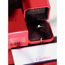 Beautiful cartier solitaire 1895 ring. Bagues Cartier Solitaire 1895 Platine Argente Ref 27238 Joli Closet