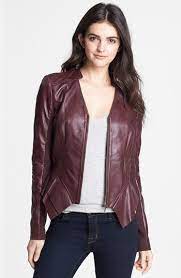 Leather Peplum Jacket Veste En Cuir Veste En Cuir Violet Veste