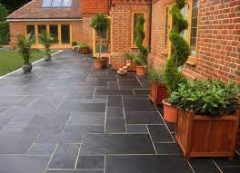Slate is one of the better choices for natural stone in outdoor patio locations. Blue Black Slate Paving Slabs Natural Patio Stone New Grey Sawn Garden Flags Patio Stones Slate Patio Patio Kits